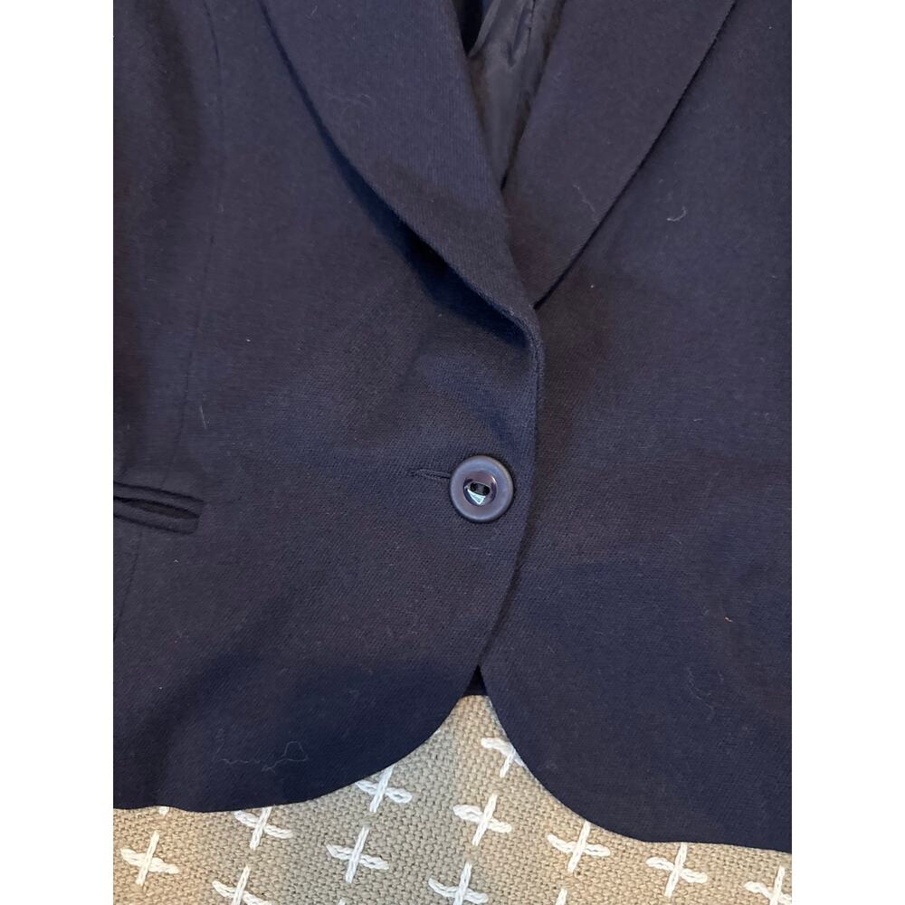 Vintage Talbots 100% Wool Navy Blue Blazer & Pencil Skirt Suit Set Size 10 USA - Picture 3 of 11